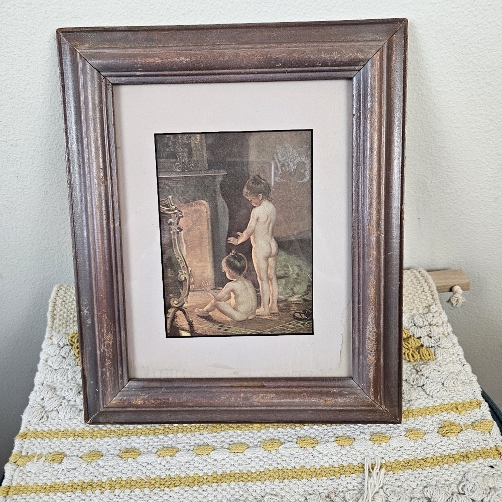 Paul Peel print 'After the Bath' Framed 10 X 12